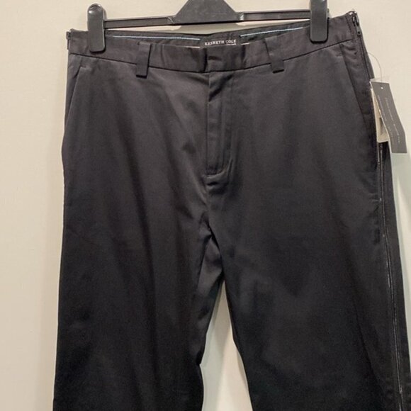 Kenneth Cole Black Straight Flat Front Leg Pants - Picture 3 of 16